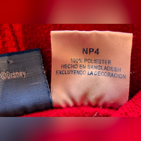 VEUC - Vintage Mickey Mouse Fleece Hoodie; from Disney Store; Size 4; Red - Picture 8 of 12